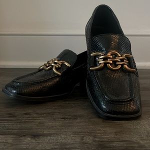 ZARA ANIMAL PRINT LEATHER LOAFERS